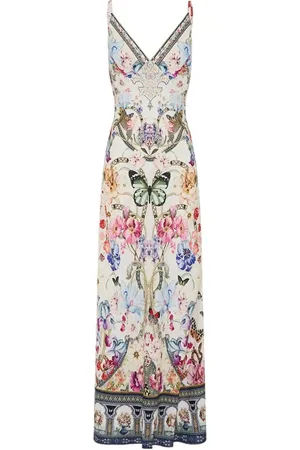 Camilla V-Neck Full Length Bias Slip Dress