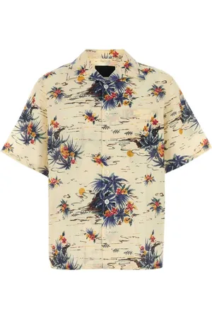 Prada Short-Sleeved Printed Cotton Shirt
