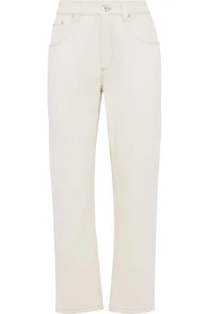 Brunello Cucinelli Denim Straight Pants With Shiny Bartack
