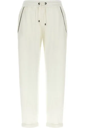 Brunello Cucinelli Cotton And Silk Interlock Pants With `Shiny` Pocket