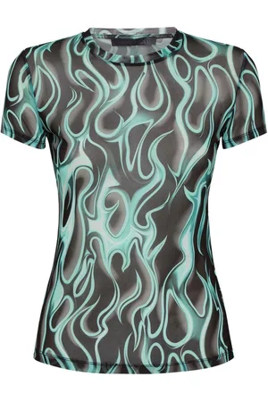 Philipp Plein `Flame` Short Sleeve Tulle T-Shirt