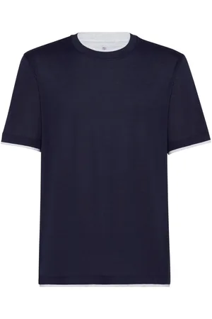 Brunello Cucinelli Silk And Cotton Jersey Crew-Neck T-Shirt With Faux