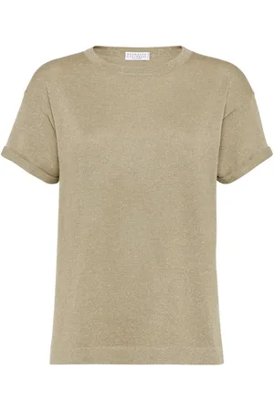 Brunello Cucinelli `Sparkling` Cashmere And Silk Lightweight T-Shirt