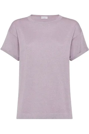 Brunello Cucinelli `Sparkling` Cashmere And Silk Lightweight T-Shirt