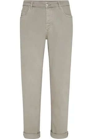 Brunello Cucinelli Garment-Dyed Comfort Lightweight 5-Pocket Jeans