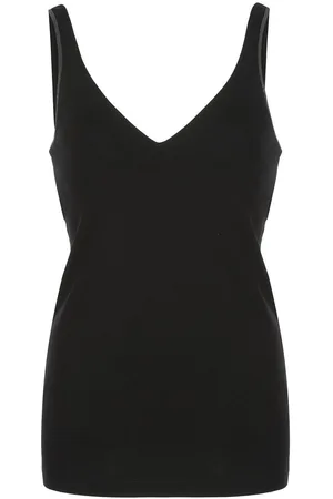 Brunello Cucinelli Stretch Cotton Jersey Top With `Shiny` Straps