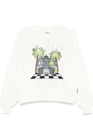 Philipp Plein `New Port Beach Cut` Long Sleeve Sweatshirt