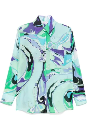 Puccini `Orchidee Akita Wash Muss Pint` Shirt