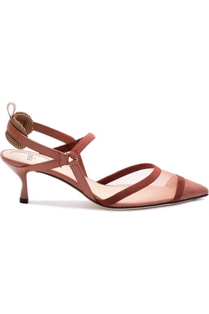 Fendi `Colibrì` Medium-Heeled Slingbacks