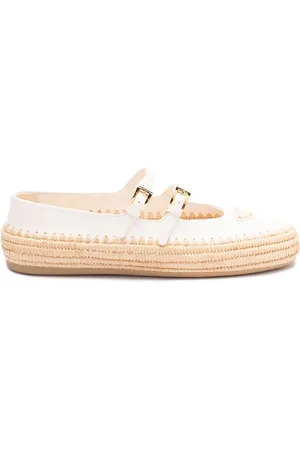 Prada Leather And Crochet Ballerinas