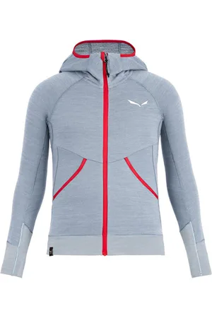Salewa Puez Hybrid Pl G FZ Hdyblank-spacefelpa in pile con cappuccio