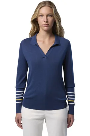 North Sails V Neck 14GG Knitwear Wblank-spacemaglia a maniche lunghe