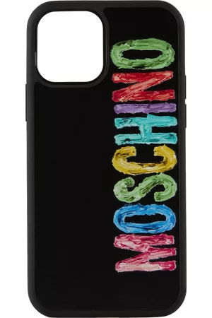 Moschino Custodie per cellulare - Black Painted Logo iPhone 12/12 Pro Case