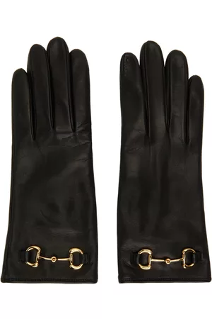 Gucci Black Leather Horsebit Gloves