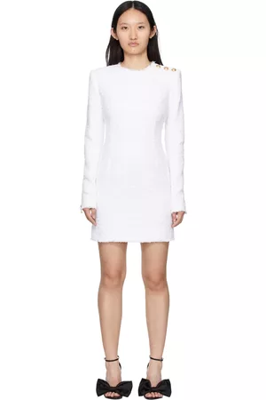Balmain White Tweed Dress