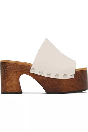 Marni Donna Zoccoli - Off-White Wood Clog Sandals