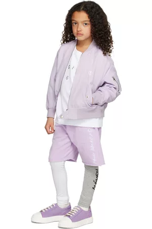 MM6 MAISON MARGIELA Kids Purple Crinkled Nylon Bomber Jacket