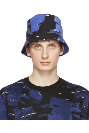 Salvatore Ferragamo Blue & Black Cotton Bucket Hat