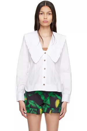 Ganni Donna Camicia bianca - White Organic Cotton Shirt