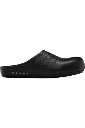 Marni Donna Sandali Sabot - Black Leather Sabot Loafers