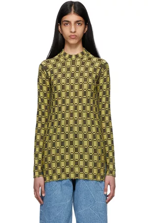 Kenzo Donna Maglione jacquard - Yellow Paris Vichy Sweater