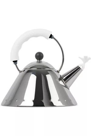 Alessi Silver & White 9093 Kettle, 67.6 oz