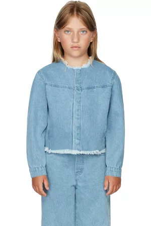 M’A Kids Kids Blue Denim Collarless Jacket