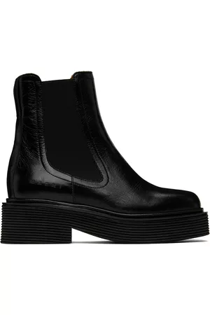 Marni Donna Stivali - Black Leather Chelsea Boots