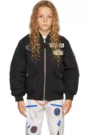 Molo Kids Black 'Nasa' Heath Bomber Jacket