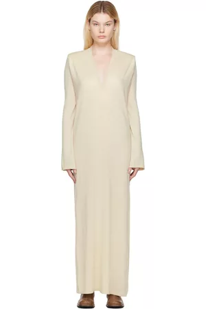 Frenckenberger Donna Vestiti lunghi - SSENSE Exclusive Off-White Deep V Maxi Dress