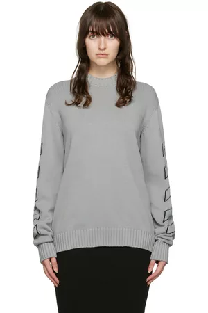 OFF-WHITE Donna Maglioni - Gray Diag Sweater