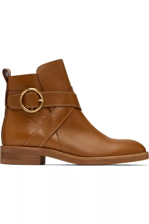 See by Chloé Donna Stivali - Tan Lyna Ankle Boots