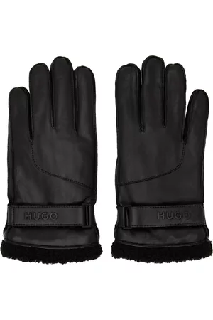 HUGO BOSS Uomo Guanti - Black Leather Gloves
