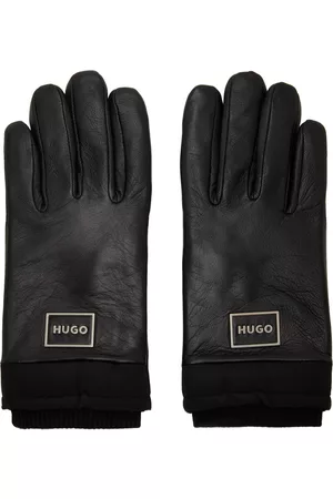 HUGO BOSS Black Leather Gloves