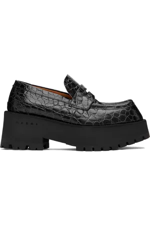Marni Donna Scarpe stringate e mocassini - Black Croc Loafers