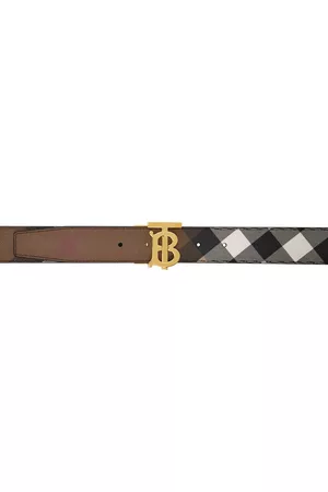 Burberry Uomo Cinture - Reversible Brown Check Belt