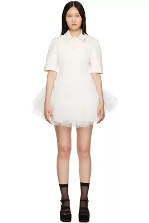 Shushu/Tong Donna Vestiti in tulle - Off-White Paneled Minidress