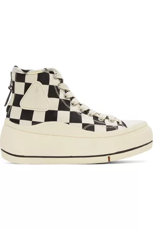 R13 Donna Sneakers alte - Black & Off-White Check Kurt High-Top Sneakers