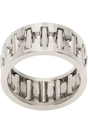 In Gold We Trust Uomo Anelli - SSENSE Exclusive Silver Needle Cage Ring