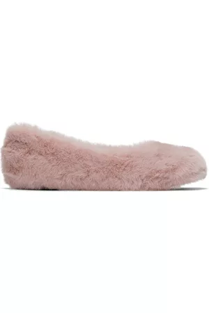 Maison Margiela Bambina Ballerine - Kids Pink Faux-Fur Flats