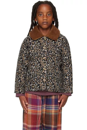 Daily Brat Kids Black & Brown Happy Leopard Jacket