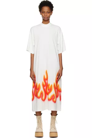 Palm Angels Donna Vestiti lunghi - Off-White Burning T Maxi Dress