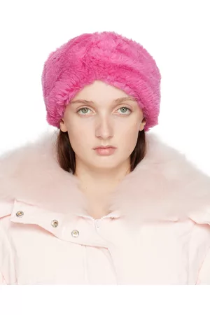 YVES SALOMON Donna Accessori per capelli - Pink Natural Woven Shearling Headband