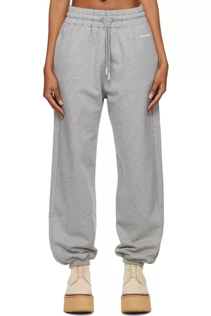 OFF-WHITE Donna Pantaloni - Gray Embroidered Lounge Pants