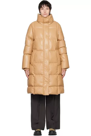 HUGO BOSS Donna Giacche di pelle - Beige Quilted Faux-Leather Down Jacket