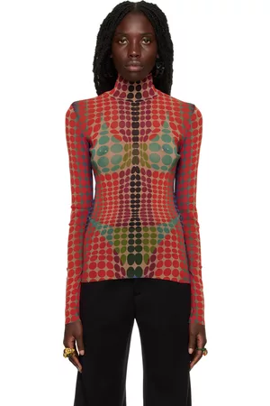 Jean Paul Gaultier Donna Maglioni a collo alto - Orange Dots Turtleneck