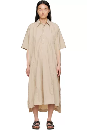 Hope Donna Vestiti midi - Beige Cotton Midi Dress