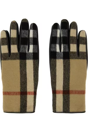 Burberry Tan & Black Vintage Check Gloves