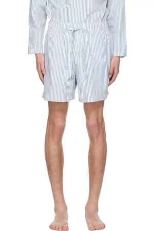 Tekla Blue & White Striped Pyjama Shorts