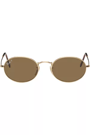 Ray-Ban Donna Occhiali da sole - Gold & Brown Oval Sunglasses